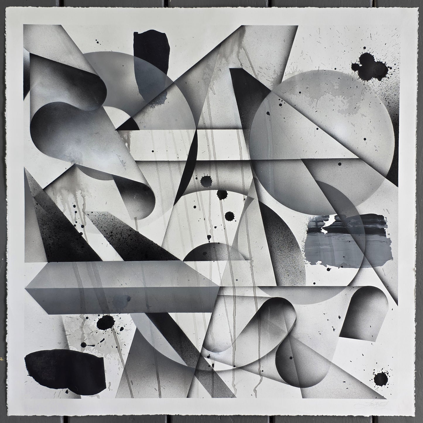 Laurens "Flow State With Translucent Drapes", framed