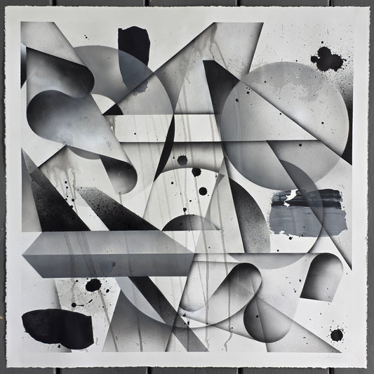 Laurens "Flow State With Translucent Drapes", framed