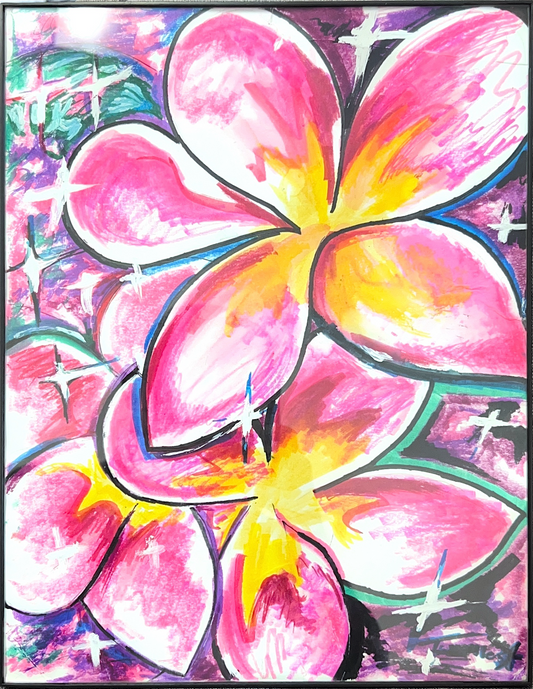 Pink Plumerias by Tiaré Isles